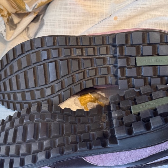 Donald J. Pliner Pink Suede Chunky Loafers with Black Zipper - Picture 5 of 7